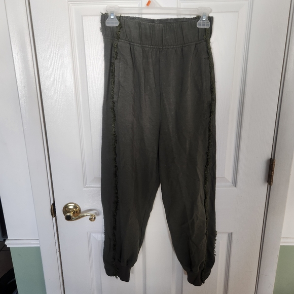 Free People Movement Windy Meadow Sz XS Womens Fringe Sweatshirt Pants Set Green - Picture 11 of 15
